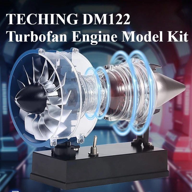 

TECHING DM122 Turbofan Engine Assembly Kit DIY Metal Mechanical Desktop Toy