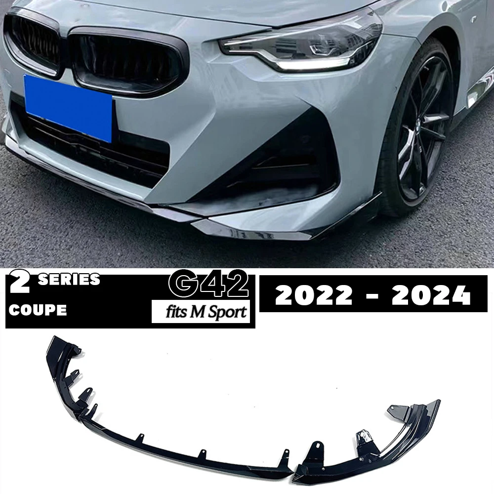 

Глянцевый черный задний бампер спойлер Quad Diffuser для 2022 - 2024 BMW 2 серии G42 Coupe 2-дверный M Sport 218i 220i 230i M240i 220d