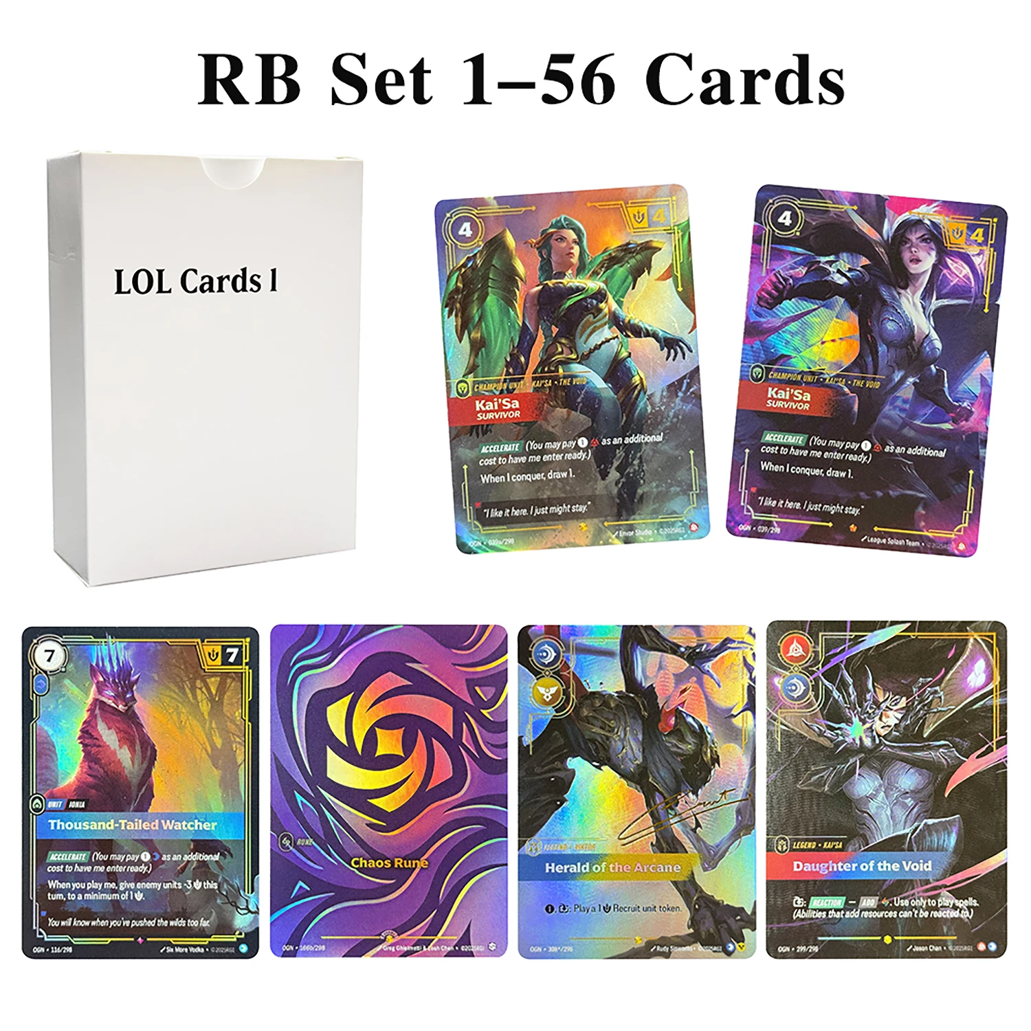 56Cards/Set Rune Proxy Card Riftbound KaSa Survivor Showstopper