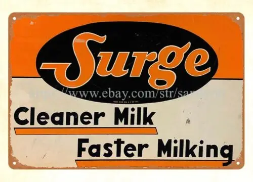 Surge cleaner milk faster miling metal tin sign cafe pub dorm wall art