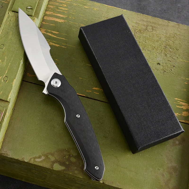 Freies Wolf SS01 D2 Klappmesser Carbon Fiber Griff Kugellager Outdoor Camping Jagd Überleben Tasche Utiity EDC Messer
