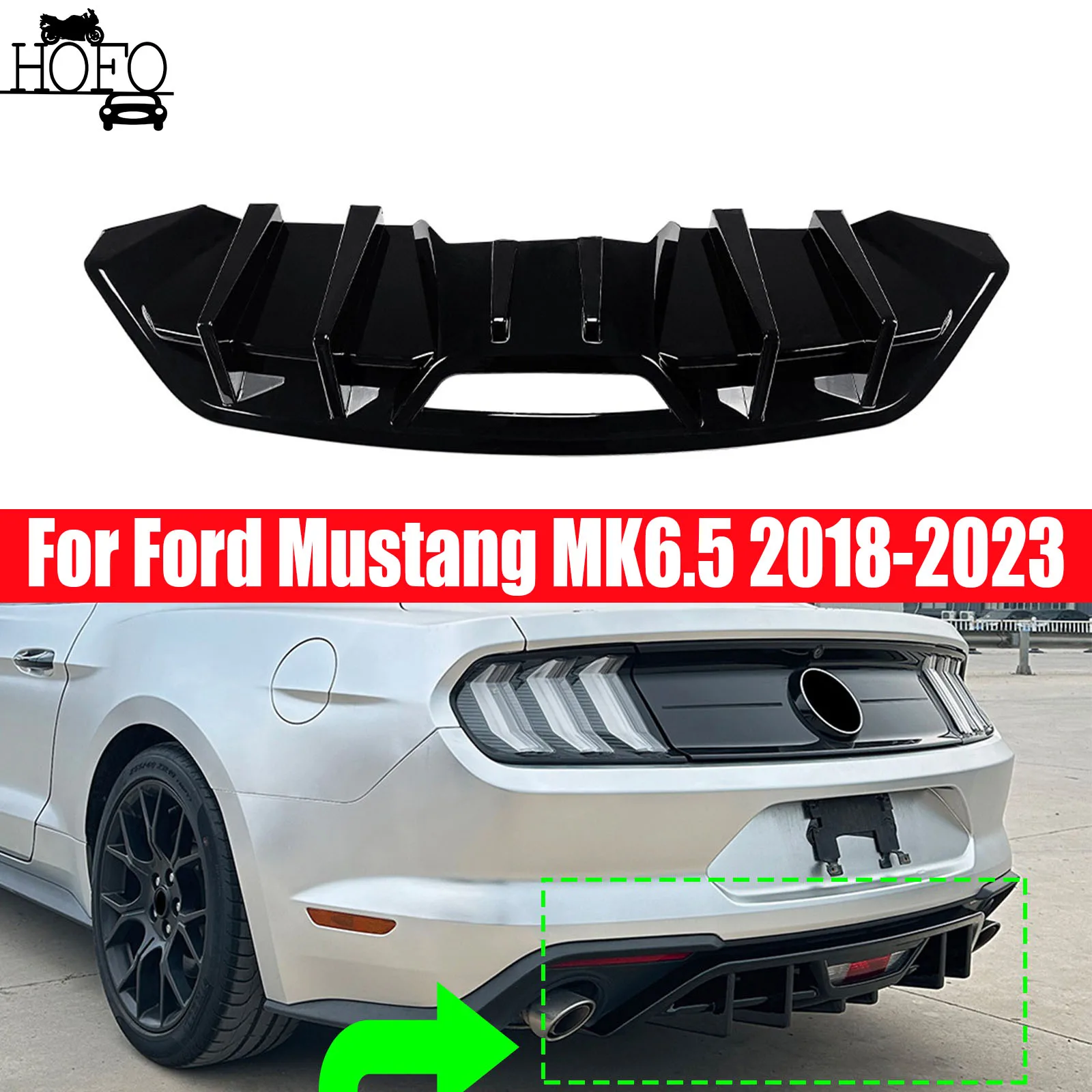 

Car Rear Bumper Diffuser Splitter Lip Spoiler Monjaro Tuning Exterior Body Kit Accessories For Ford Mustang MK6.5 2018-2023