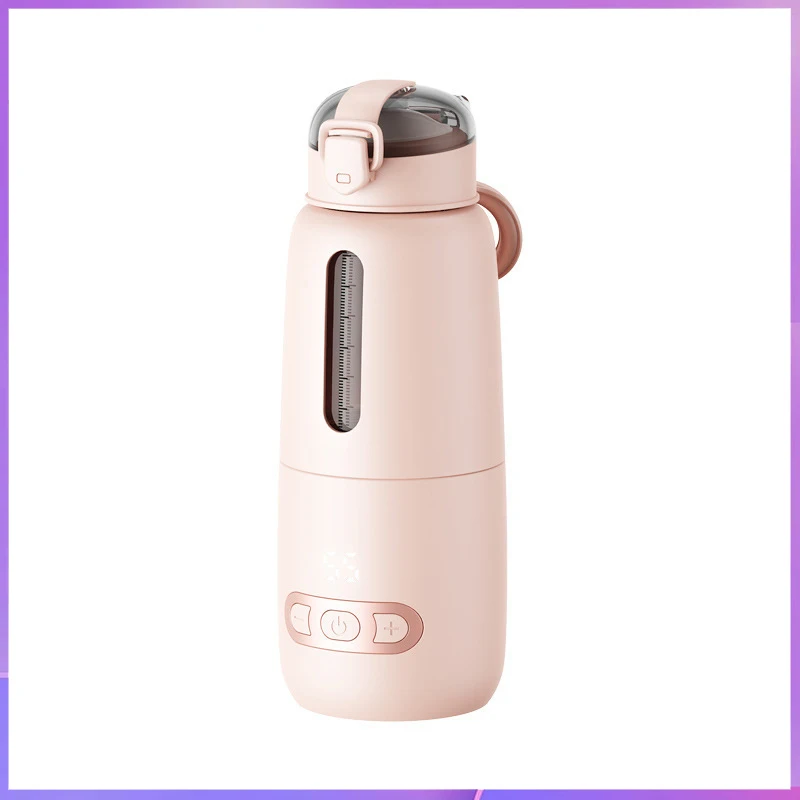 Wireless Constant Temperature Baby Water Cup, Portable Rechargeable Milk Warming Bottle, Cordless Travel Baby Formula Maker, No