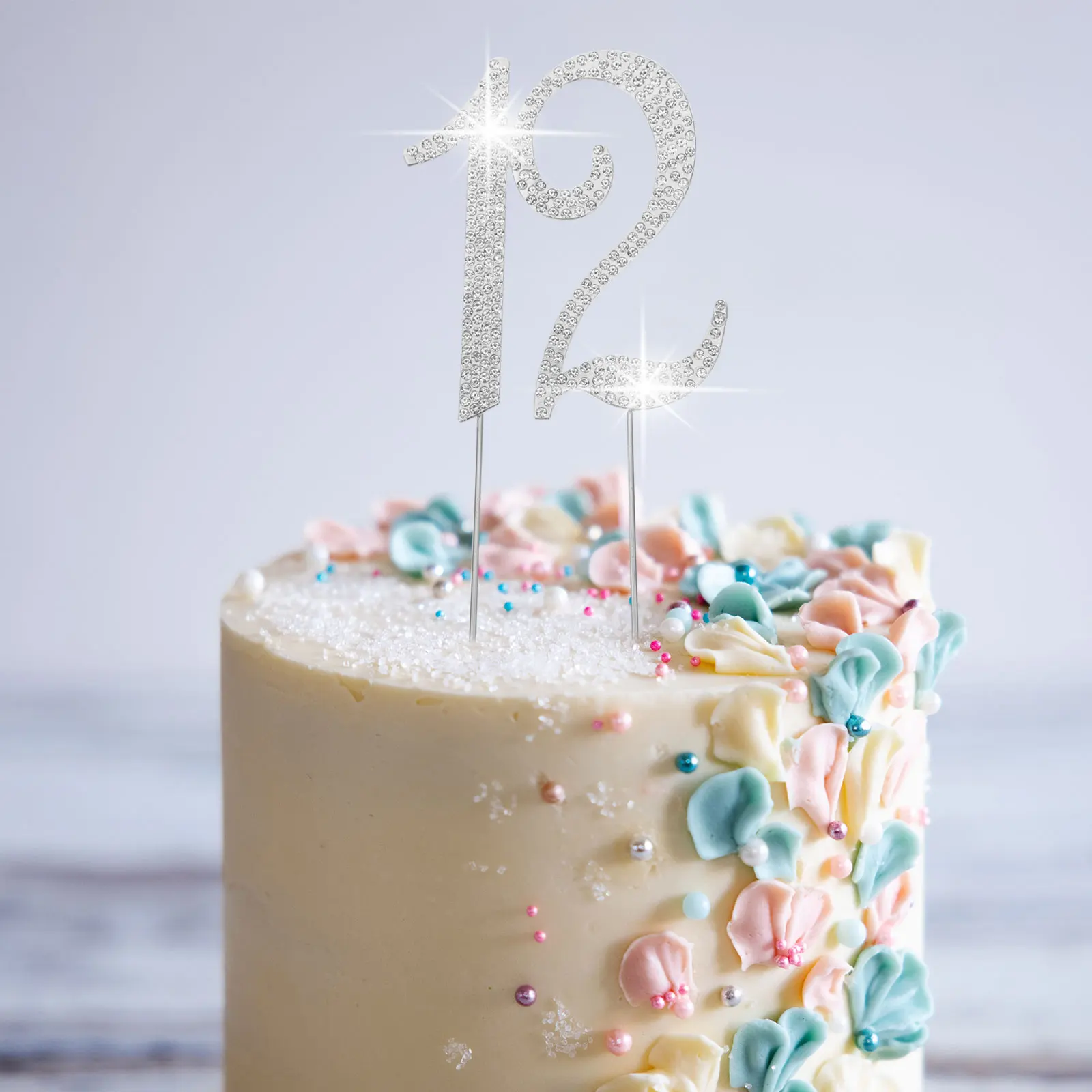 

12th Birthday Topper Glitter Rhinestone Alloy Digital Insert Decoration Fit Cakes Cake Topper Desserts Party nament