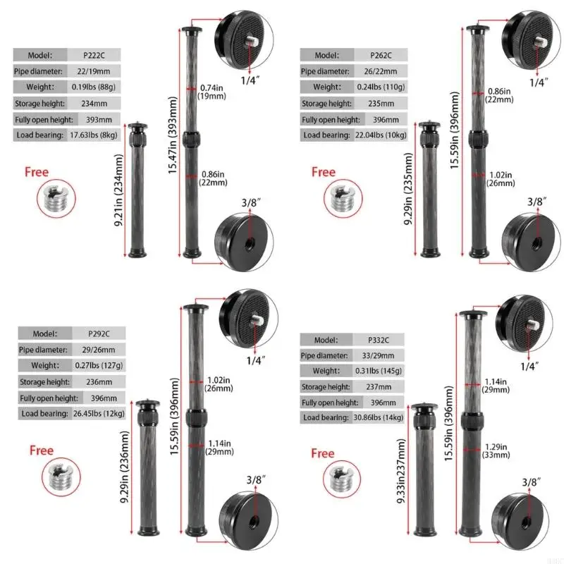 M3GC Extension Tube Tube Tube Extender Extender Gimbal Extension Pole Extension Extension
