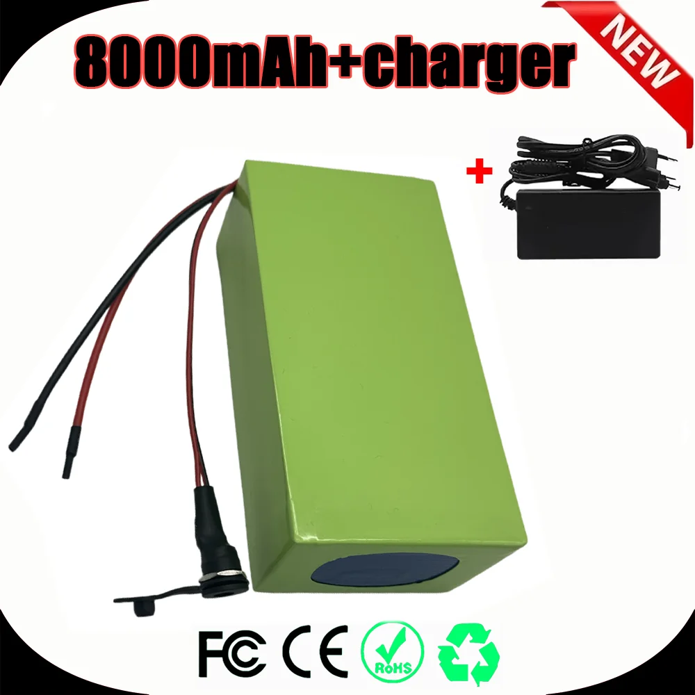 

NEW 2025 24V 8.0Ah 21700 Lithium Battery Pack - 7S2P 8000mAh Rechargeable Li-ion Battery with Fast Charger, Safe & Durable 18650