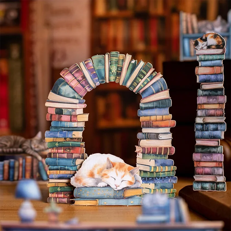 15pcs คู่มือ Bottoming ชั้นวางหนังสือ Black Cat ชั้นวางหนังสือสติกเกอร์ตู้หนังสือ Theme Pack Hard Card Series อุปกรณ์ 147*94 มม.