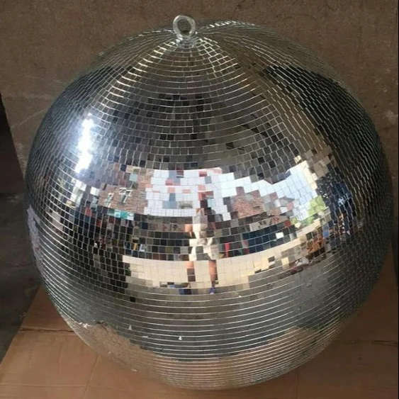 High-quality silver 40-inch oversized handcrafted polystyrene foam + mirrored disco ball centerpiece with motor