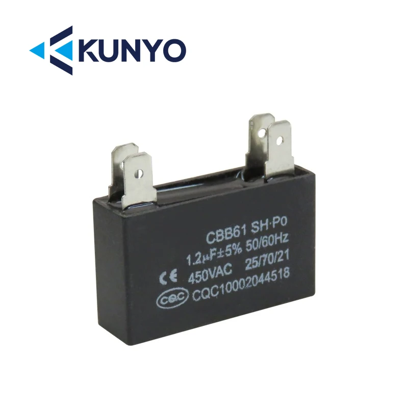 1PCS CBB61 Air Conditioning Fan Capacitor 1.2/1.5/2/2.5/3/3.5/4/4.5/5/6UF Starting Capacitor 450V