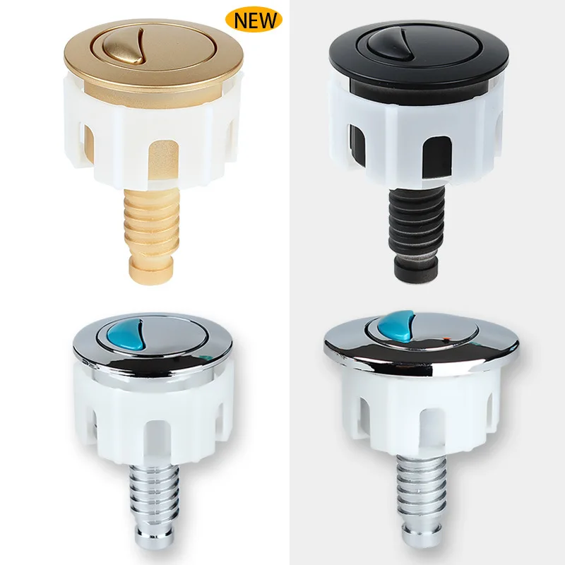 Toilet Push Button Dual Flush Water Saving Chrome Line Control Side Press Double Row Drain Valve Toilet Button Switch Parts