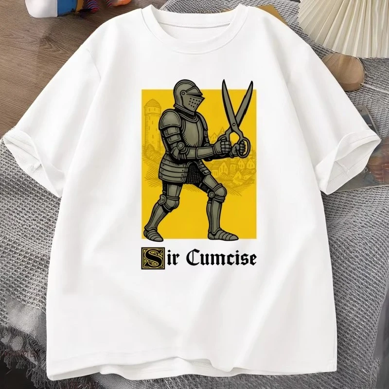 Funny Knight Meme T Shirt Edgy Dark Humor T-shirt for Men Women Vintage Cotton Short Sleeve Tshirt Men's Clothes Loose Tees Tops