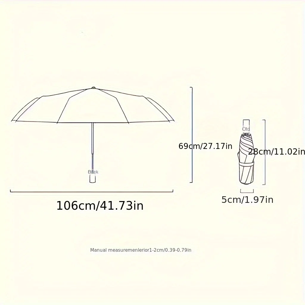 12 Bone Extra Large Windproof And Waterproof Folding Umbrella Thickened And Durable Anti-UV Automatic Folding Umbrella