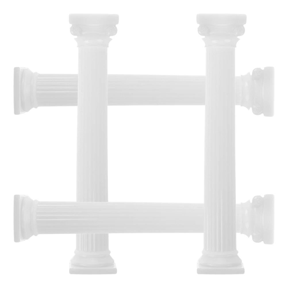 

4 Pcs Roman Column Support Rods Plastic Tier Stand for Wedding Cakes Multilayer Cake Display Columns Pillars Cake Stacking