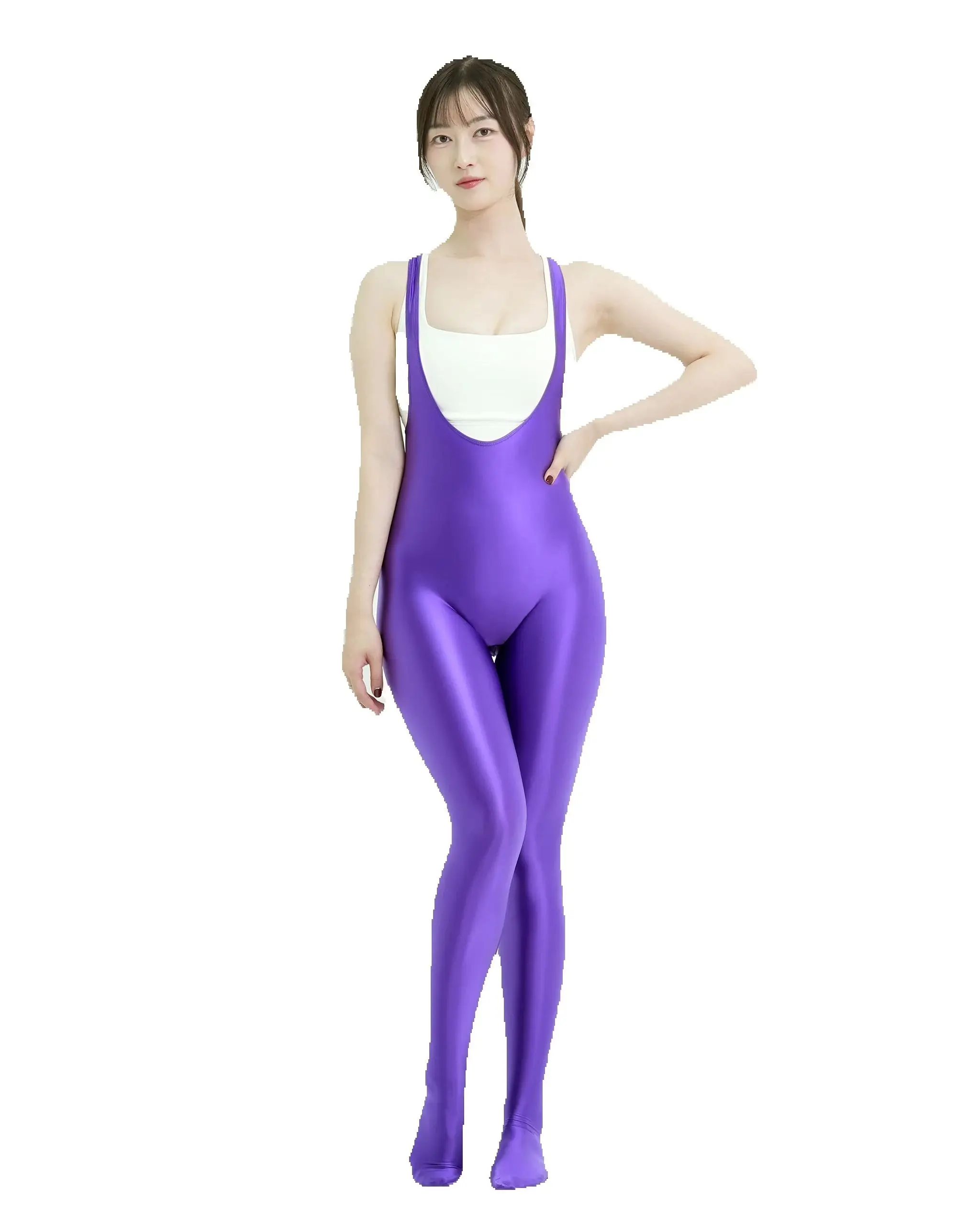 XCKNY serie lucida tuta setosa attillata yoga danza tuta liscia alta elasticità surf costume da bagno in raso lucido