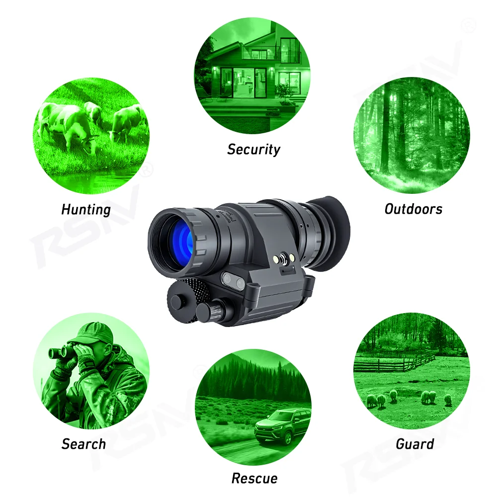 RSNV Night Vision Gen 3 Green Phosphor FOM2000+ Image Intensifier Tube PVS14 Night Vision Monocular