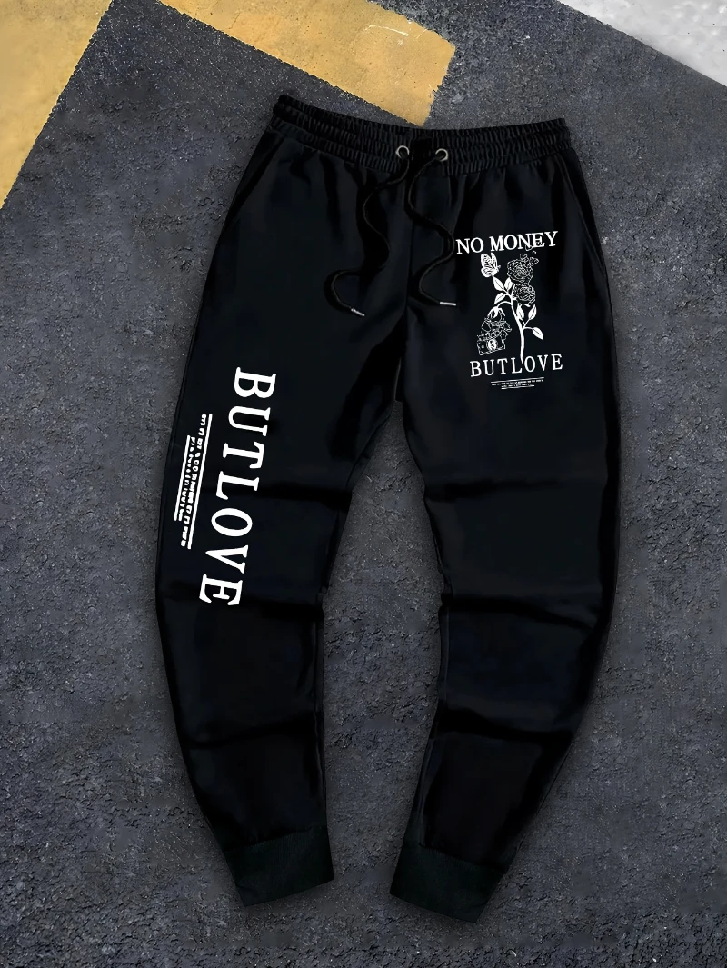 

2025 Autumn and Winter Mens Jogger Pants Loose Sweatpants Flame High-end Luxury Is for Both Men and Women Gym