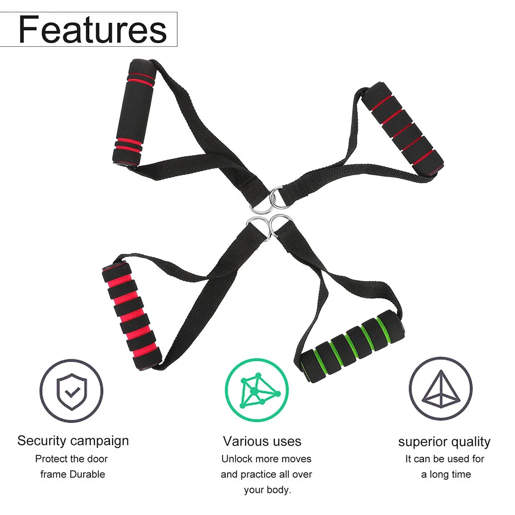 

8 Pcs Tension Handle Elastic Rope Ergonomic Fitness Handles Grip Cable Portable Resistance Band Strap Foam Bands