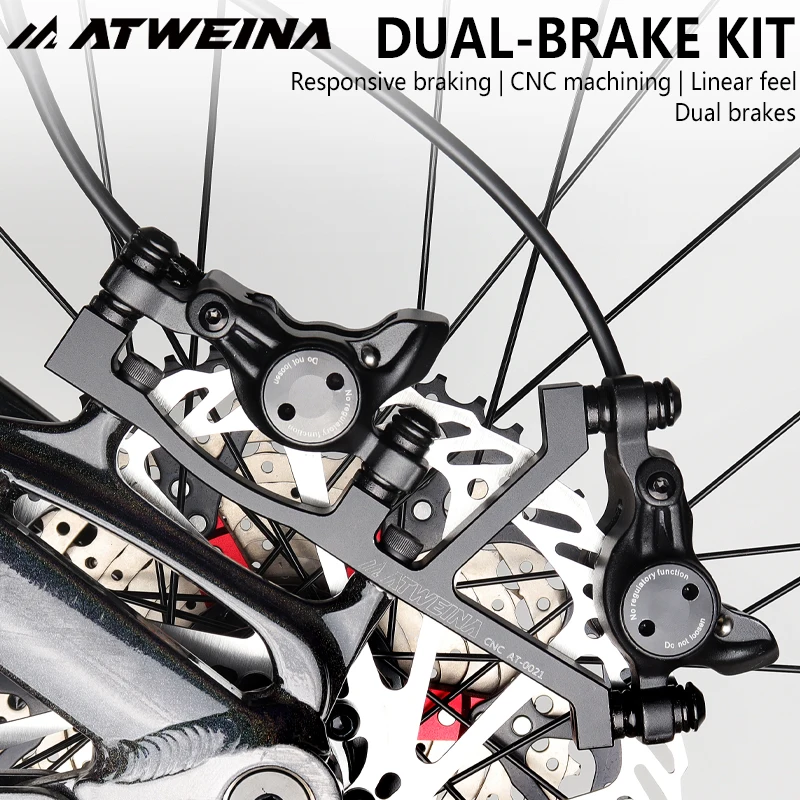 

ATWEINA Bicycle One To Two Brake Kit Mountain Bike Hydraulic Dual Disc Brake MTB Bicycle Modification Accessories