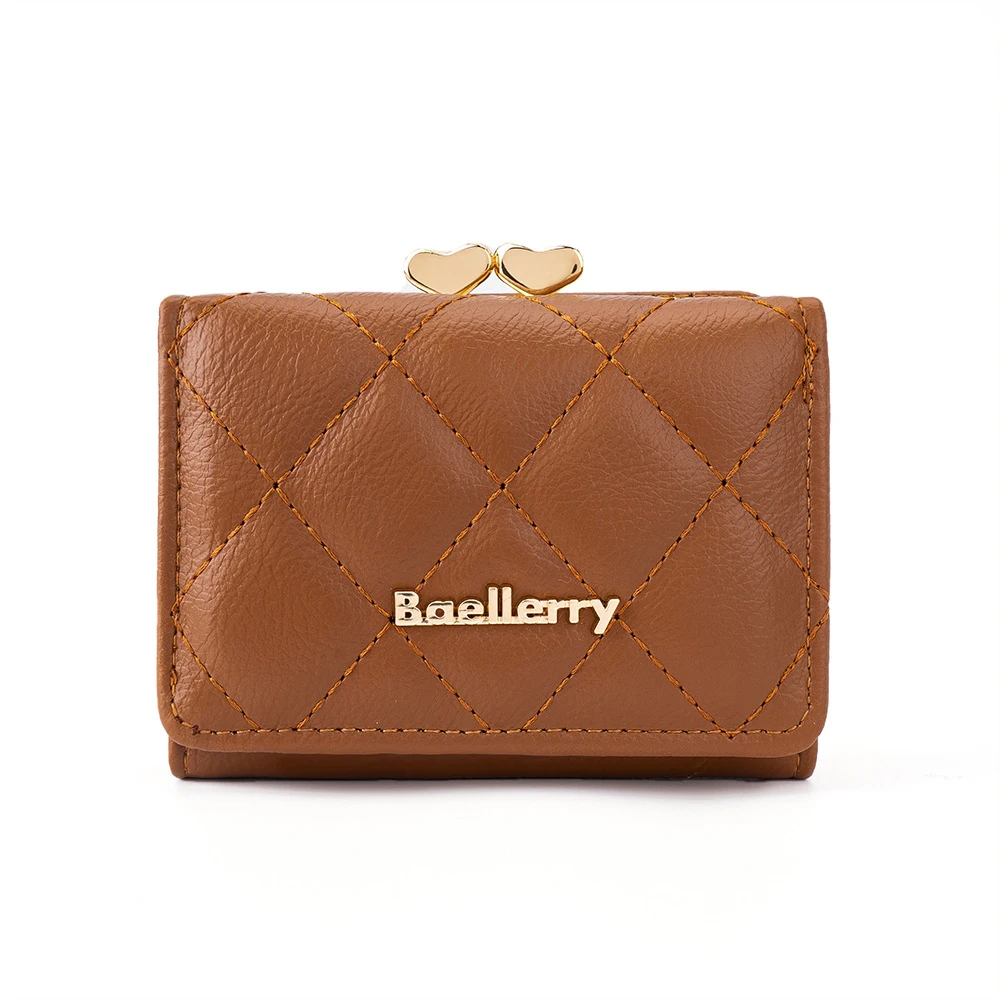 Baellerry-محفظة جلدية للنساء ، حاملات بطاقات ، غلق بمشبك على شكل قلب ، محفظة عملات معدنية ، أنثى ، قصيرة ، مشبك نقود ، صغير ، أبيض #3