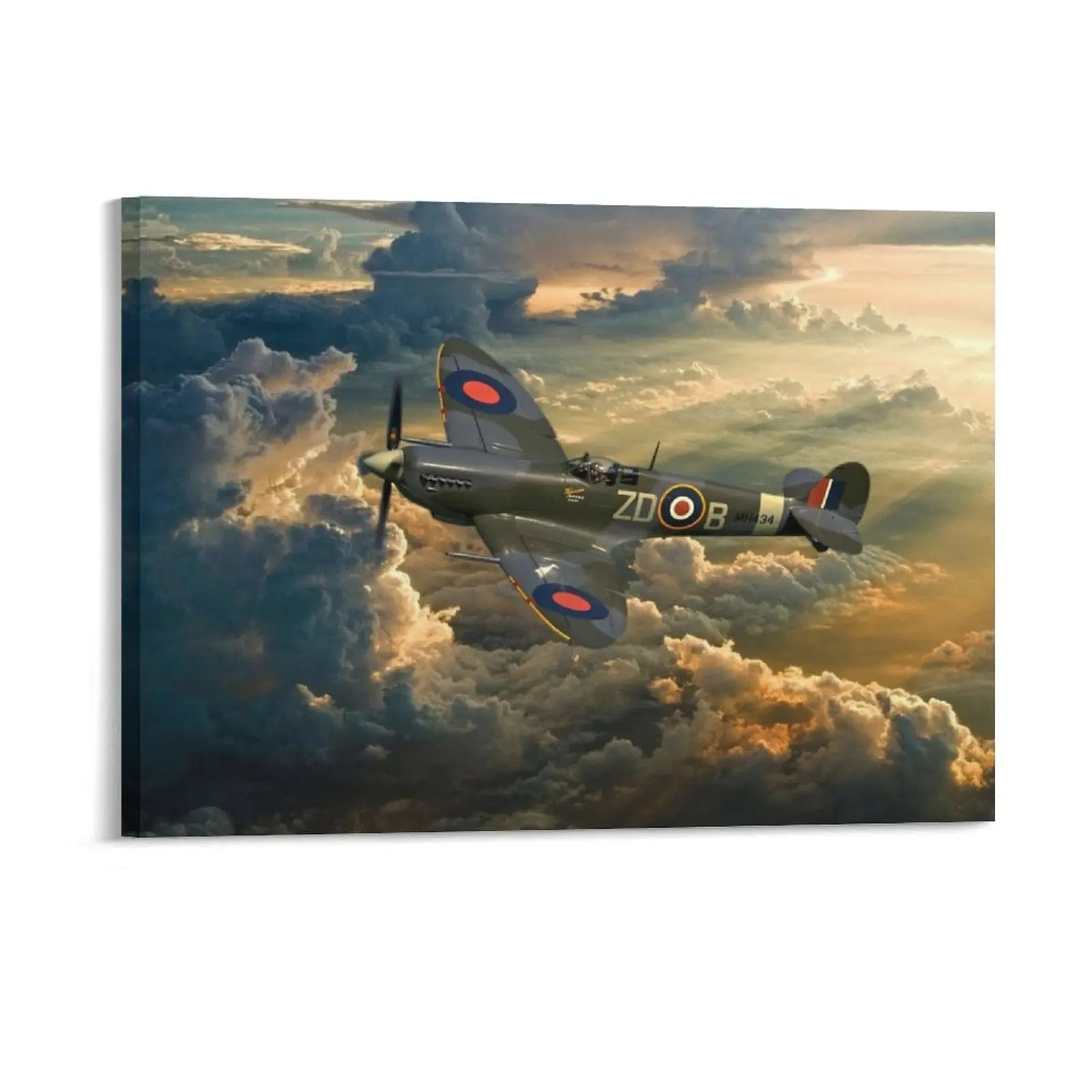 Spitfire Canvas Painting Cinema Kitchen Designing Wall Decor Party Framed Wall Painting