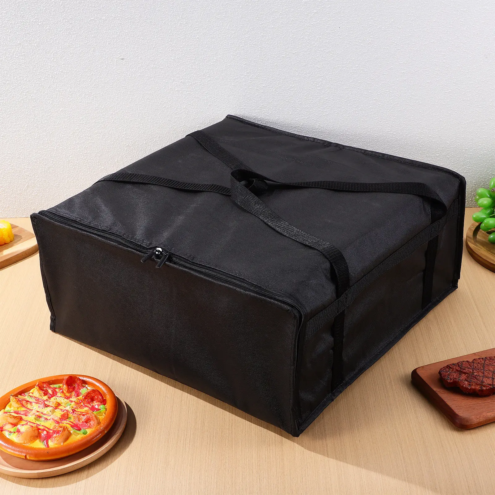 1-個断熱ピザキャリアバッグ大型保温食品保温容器サンドイッチサラダ飲料用ジャンボポータブル