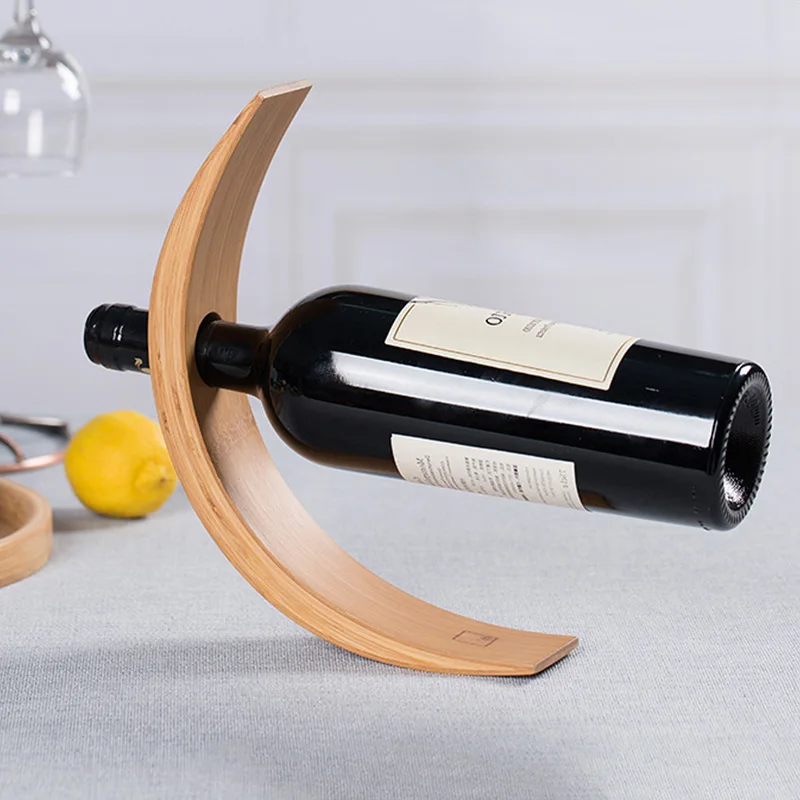 

Creative Wine Rack Magical Wooden Balanced Wine Display Racks Bar Desktop Winery Wine Bottle Stand Holder Bar Decoration