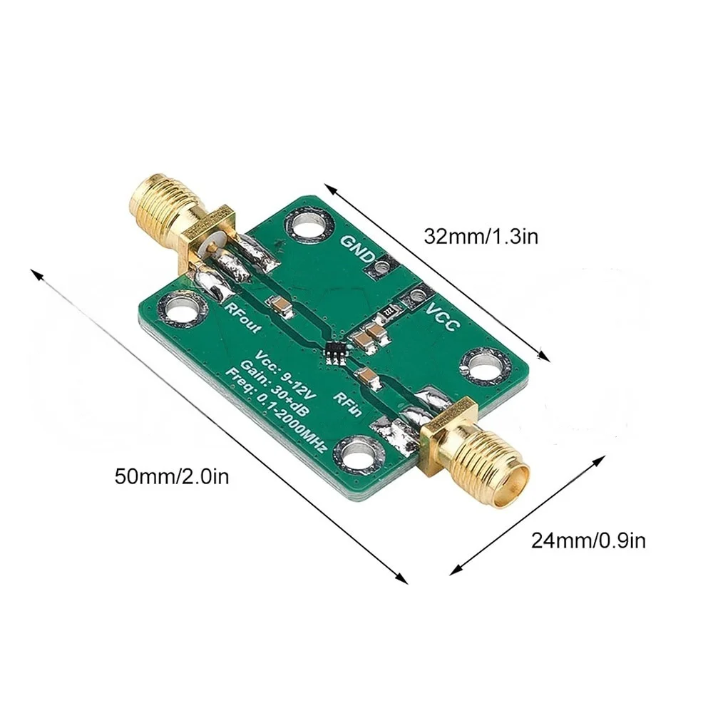 XZG 1-10PCS 0.1-2000MHz RF Wideband Amplifier High Gain 30dB Low-noise Amplifier.  LNA Development Board