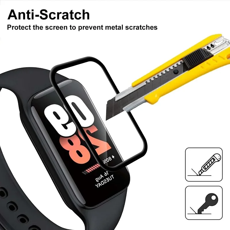 100 pçs protetor de tela macia borda 3d para xiaomi banda inteligente 9 nfc capa completa película protetora para xiaomi banda 9 pro/9 ativo