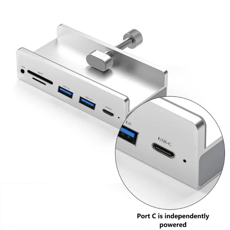 

6 В 1 USB3.0 Adapter Type C Reader Card Card с USB3.0 USB C Port Aluminum Build для Office и Home USB C Foodse