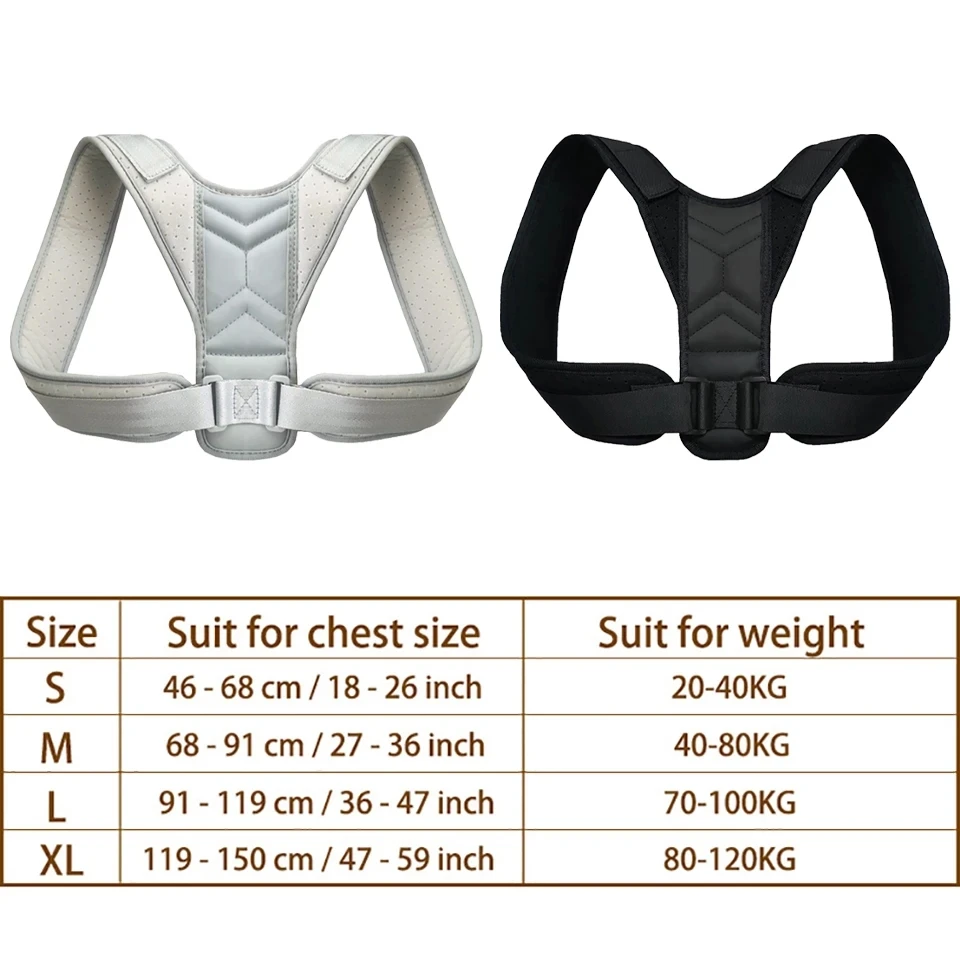 Adjustable Back Posture Corrector Neck Brace Training Equipment Home Office Man Woman Postura Shoulder Support Correction Belt