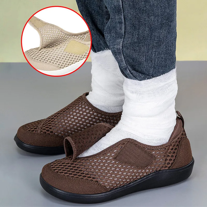 Nouvelles Chaussures Décontractées Orthopédiques Confortables pour Pieds Larges et Gonflés, Baskets Ajustables pour Hallux Valgus, Chaussures de Marche Diabétiques Confortables pour Couples