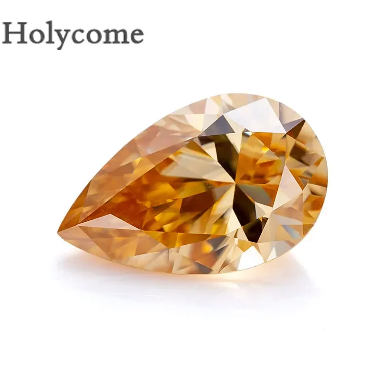 

Holycome Moissanite Pear Brilliant Cut 3x5-8x12mm Dark Champagne Color VVS1 with GRA Certificate Factory Wholesale Dazzling Gems