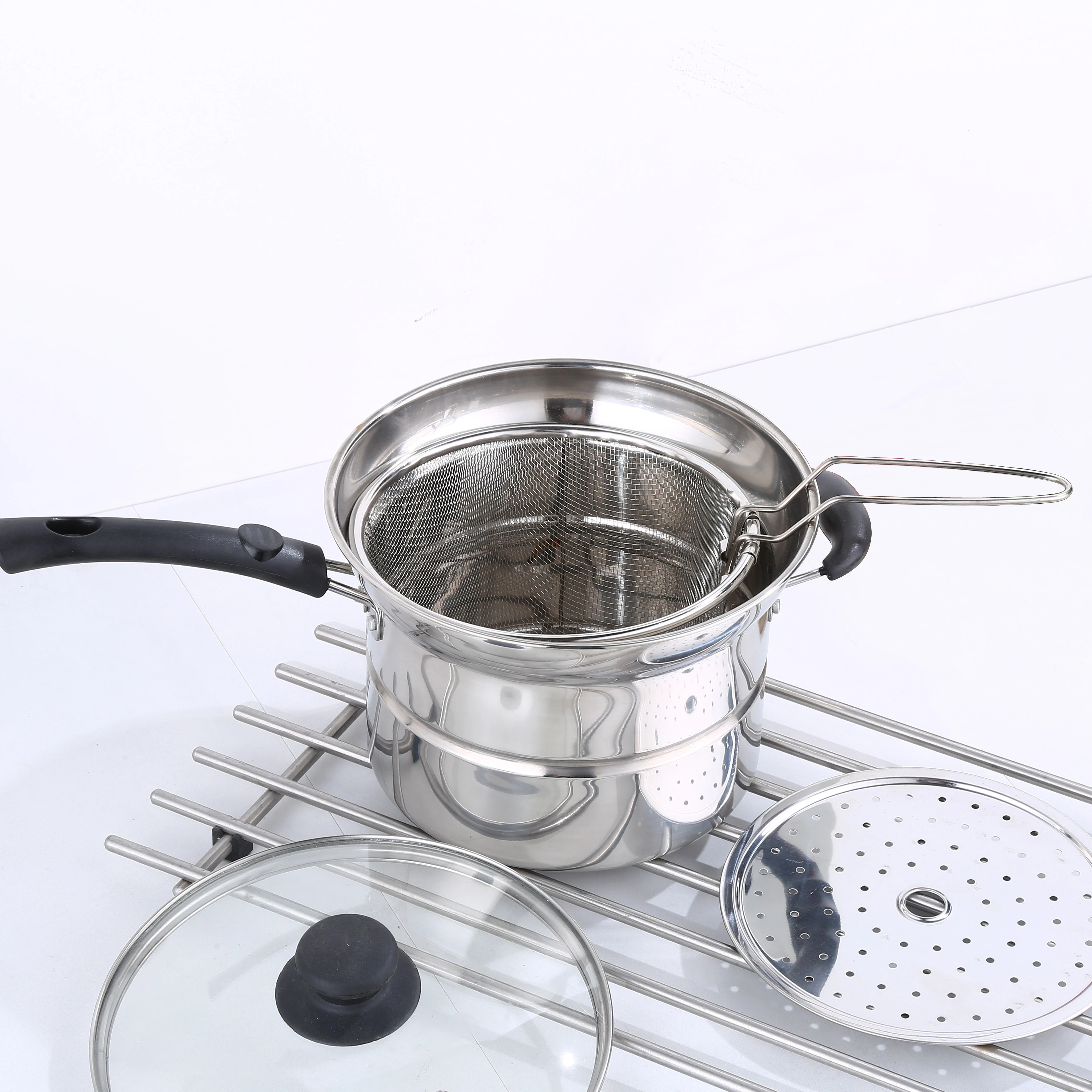 

Wholesale Custom Stainless Steel Noodle Pot Cookware Soup & Stock Pot Pasta Pot with Strainer Lid