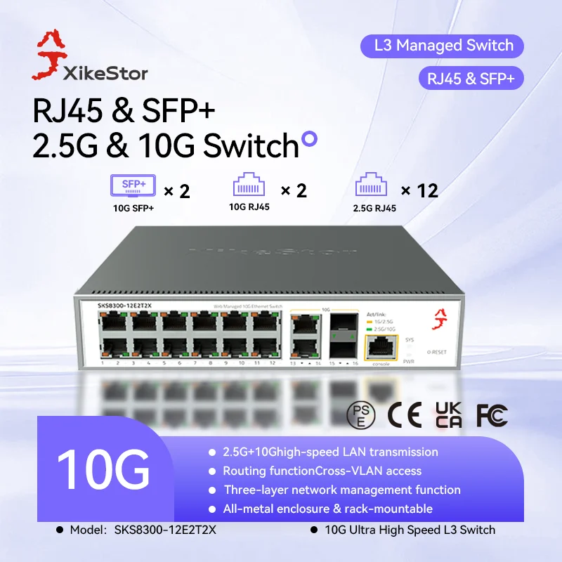 16-Port 2.5G L3 Managed Ethernet Switch, 2.5Gb Network Switch