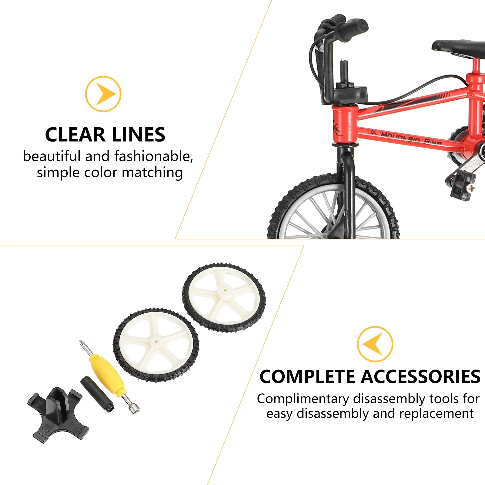 1 set di attrezzature sportive per bici da tavolo Mini Mtb in lega per dita Dettagli realistici Simulazione per bicicletta con dito facile Regalo durevole
