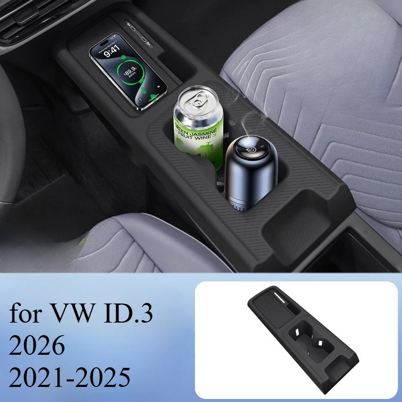 

Силиконовый коврик для центральной консоли, совместимый с VW ID.3 2026, 2021-2025, нескользящая накладка для беспроводной зарядки и панели переключения передач