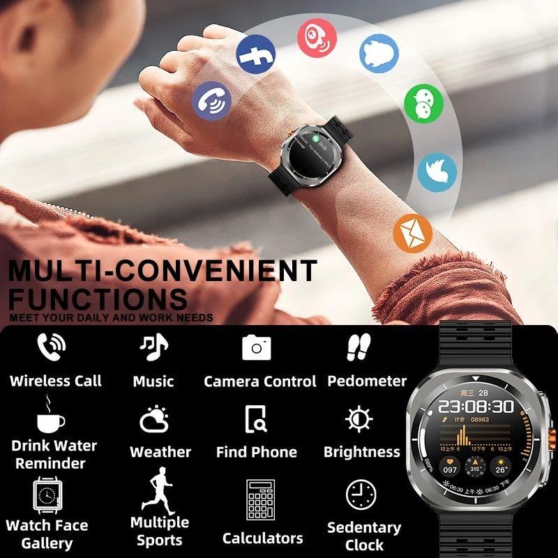 Deportes al aire libre Z7 Ultra reloj inteligente Bluetooth llamada monitoreo de salud GPS rastreador de seguimiento de movimiento pantalla HD de 1,46 pulgadas reloj inteligente