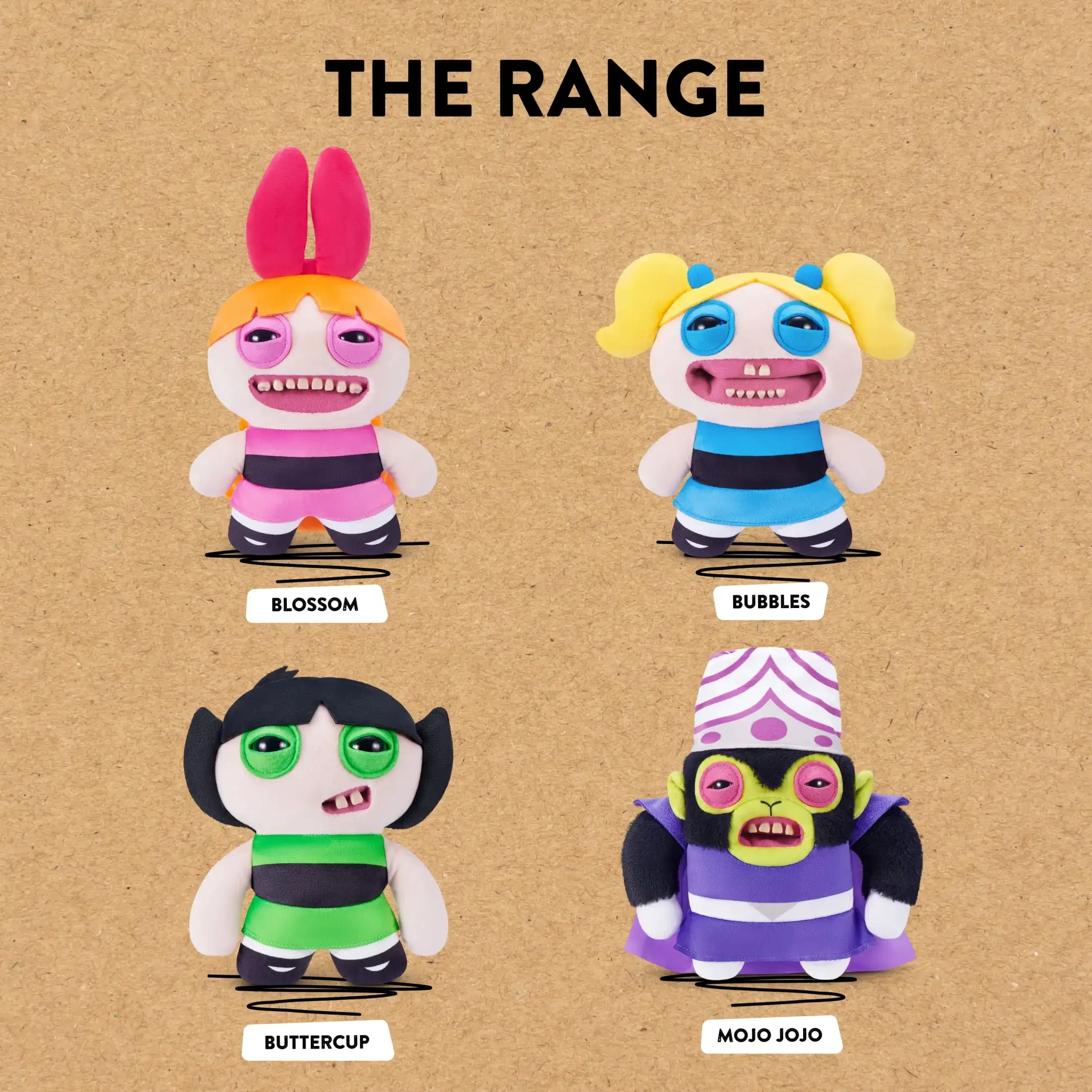 Fuggler Powerpuff Girls Funny Ugly Teeth Monster Soft Stuffed Plush Toy Collectible Soft Plushies Cute Cartoon 22CM (Mojo Jojo)