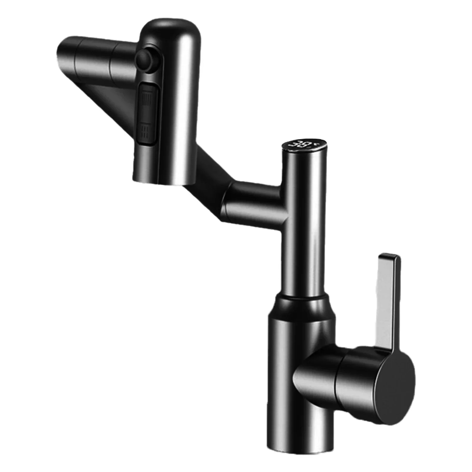 Badezimmer LED Bad Wasserhahn Multifunktions Stream Wasserhahn Horizontale Schwenkarme LED Display Multifunktionale Stream Sprayer