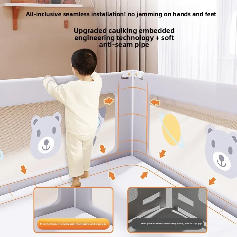 Top Rated Baby Bed Rail Guard Anti-Fall Easy Installation​​ Safety Barrier ​​Reinforced Structure Universal Fit Bumper Cot Set