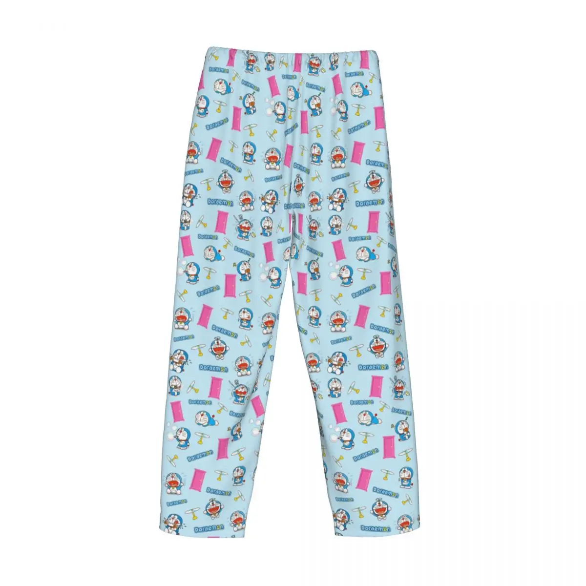 Custom Print D-Doraemons Cartoon Pajama Pants for Men Sleep Sleepwear Bottoms with Pockets