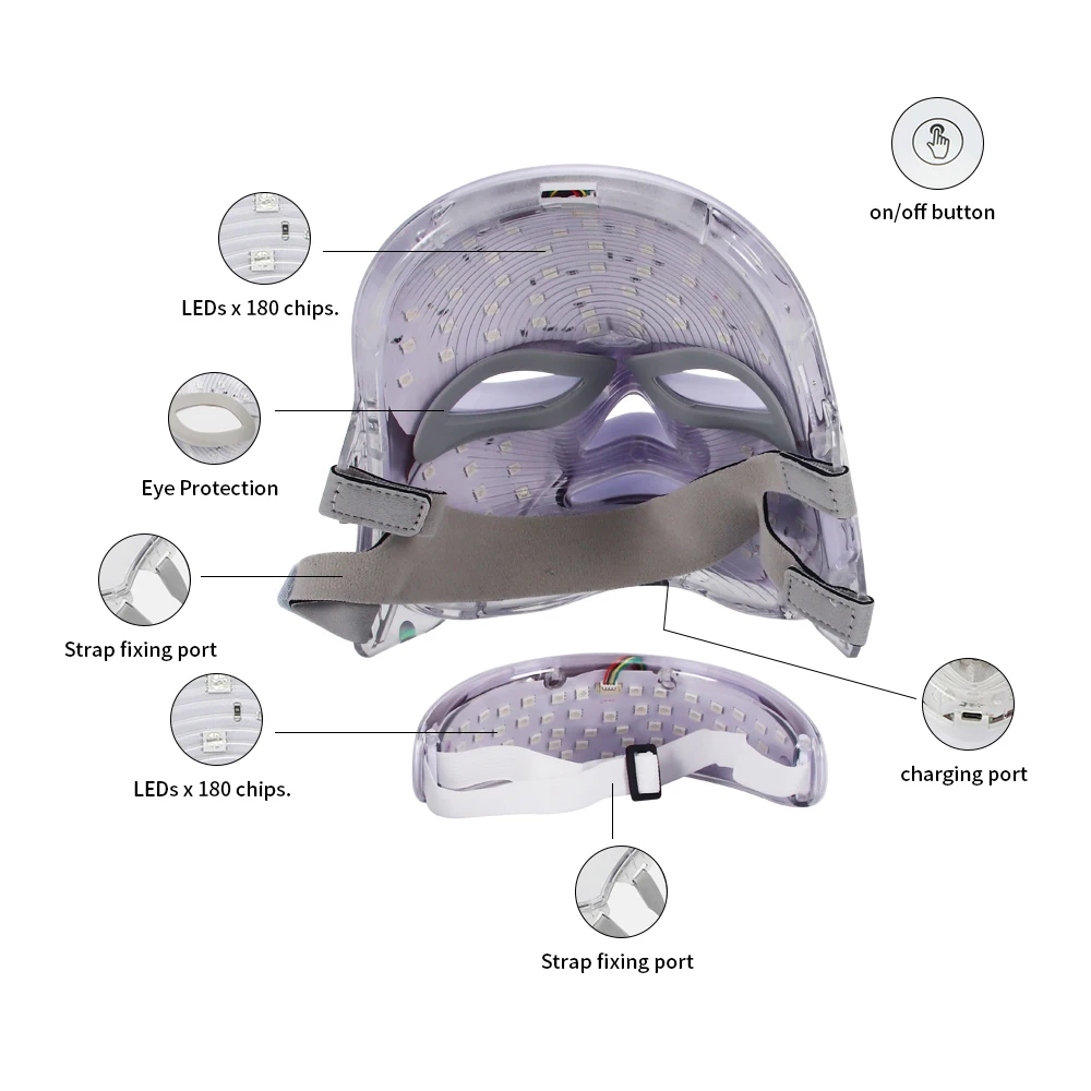 7 ألوان Led الوجه والرقبة العناية بالبشرة جهاز تجميل شد الجلد رفع مكافحة الشيخوخة تبييض للاستخدام المنزلي #5