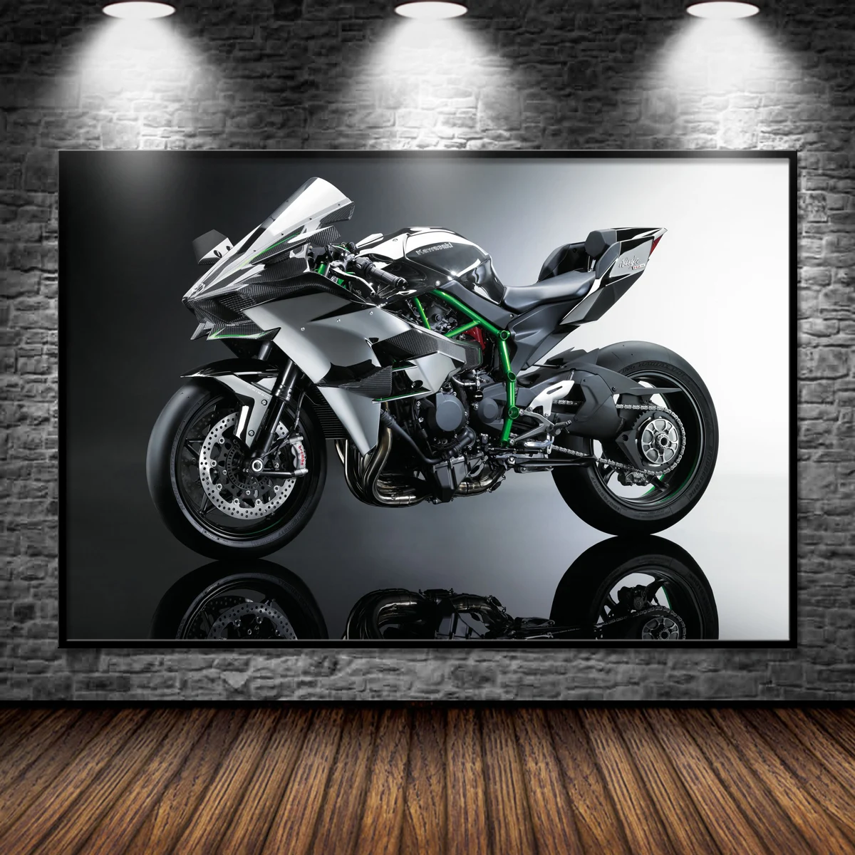 Modern Wall Art Painting Superbike KAWASAKI NINJA H2 Muscle Motorcycle Posters Canvas Prints for Home Living Room Decor