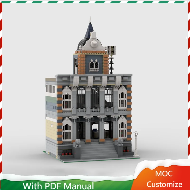 

2888 шт. Moc, средневековая городская библиотека, архитектурный строительный блок, настроить, сделай сам, образовательная сборка, детская игрушка, подарок-сюрприз на день рождения