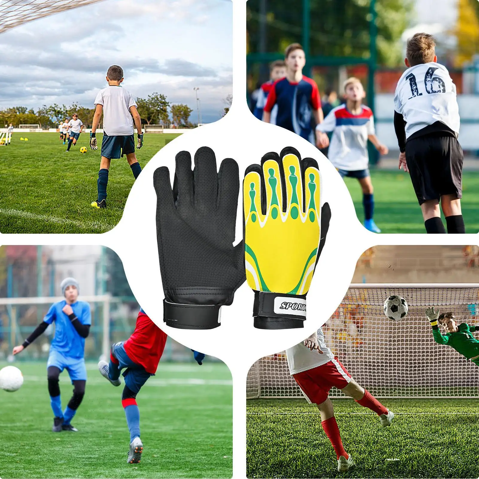 Guanti da calcio 1 paio di guanti da calcio portiere adulto assorbimento degli urti imbottito attrezzatura da allenamento per giocatori di calcio per la pratica