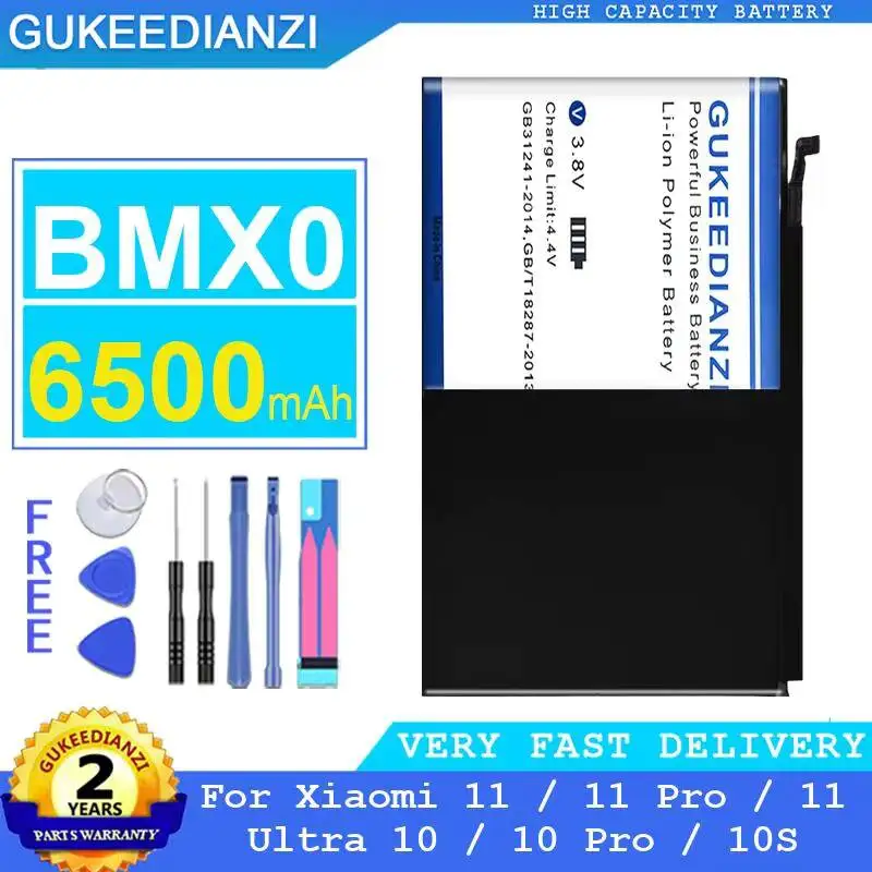 

Long Lasting BMX0 6500mAh For Xiaomi 11 11 Pro 11 Ultra 10 10 Pro 10S Mobile Phone Battery
