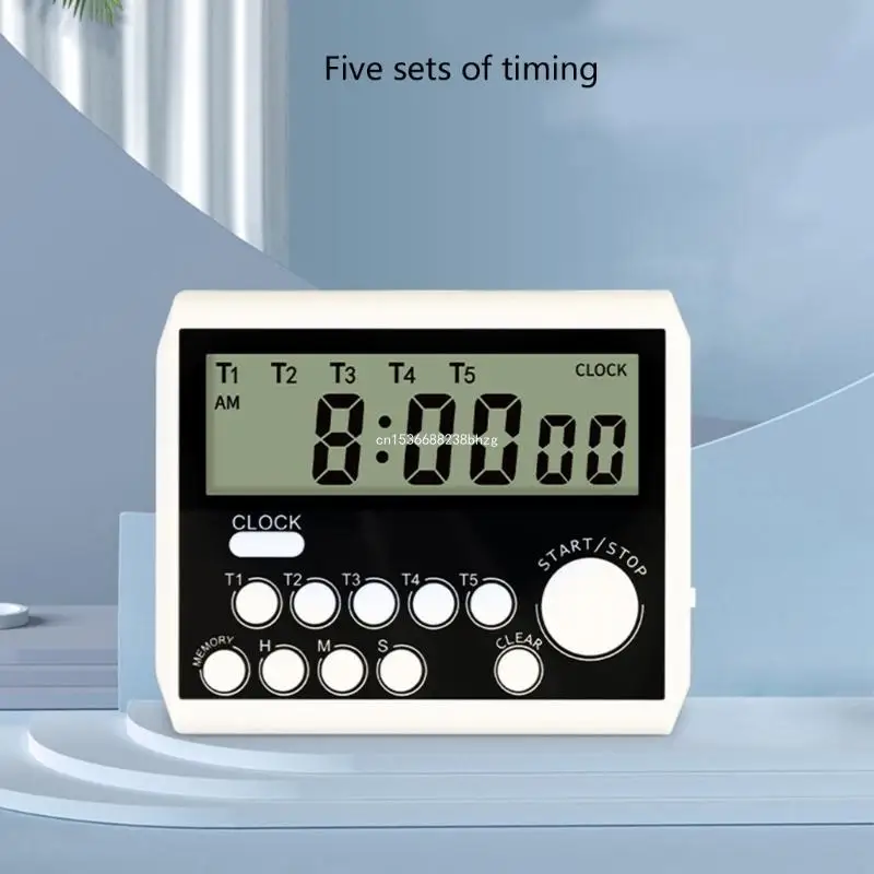 Multiple taskings Digital Cooking Timer 5 channel Large Display Cooking Timer Dropship