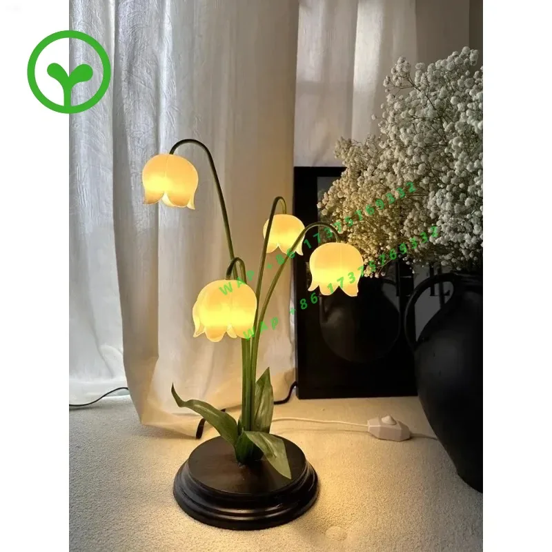 【2026】Lily Of The Valley Table Lamp Pastoral Living Room Master Bedroom Bedside Ambient Light Wedding Birthday Valentine