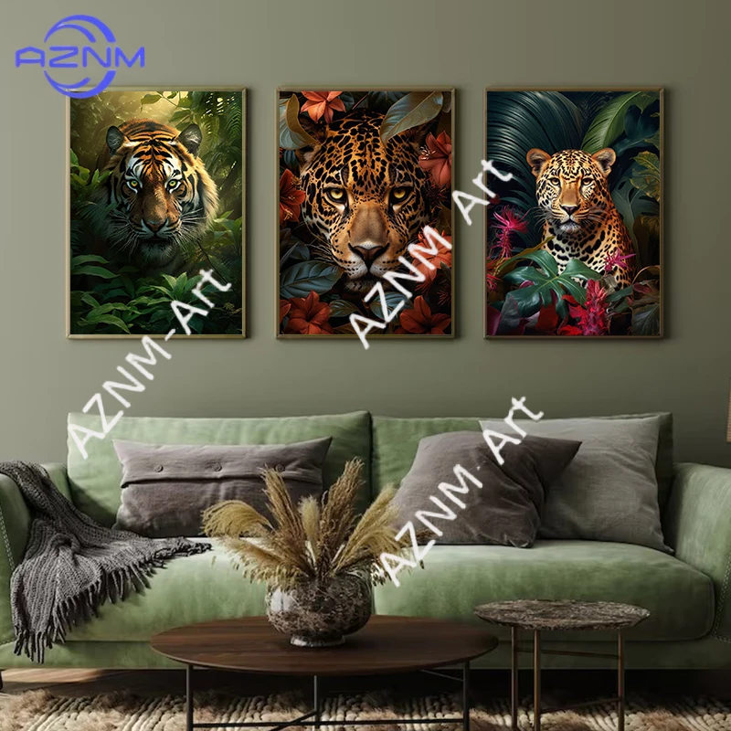Leopard Frog Bird Sloth Poster Wall Art Picture Abstract Wil