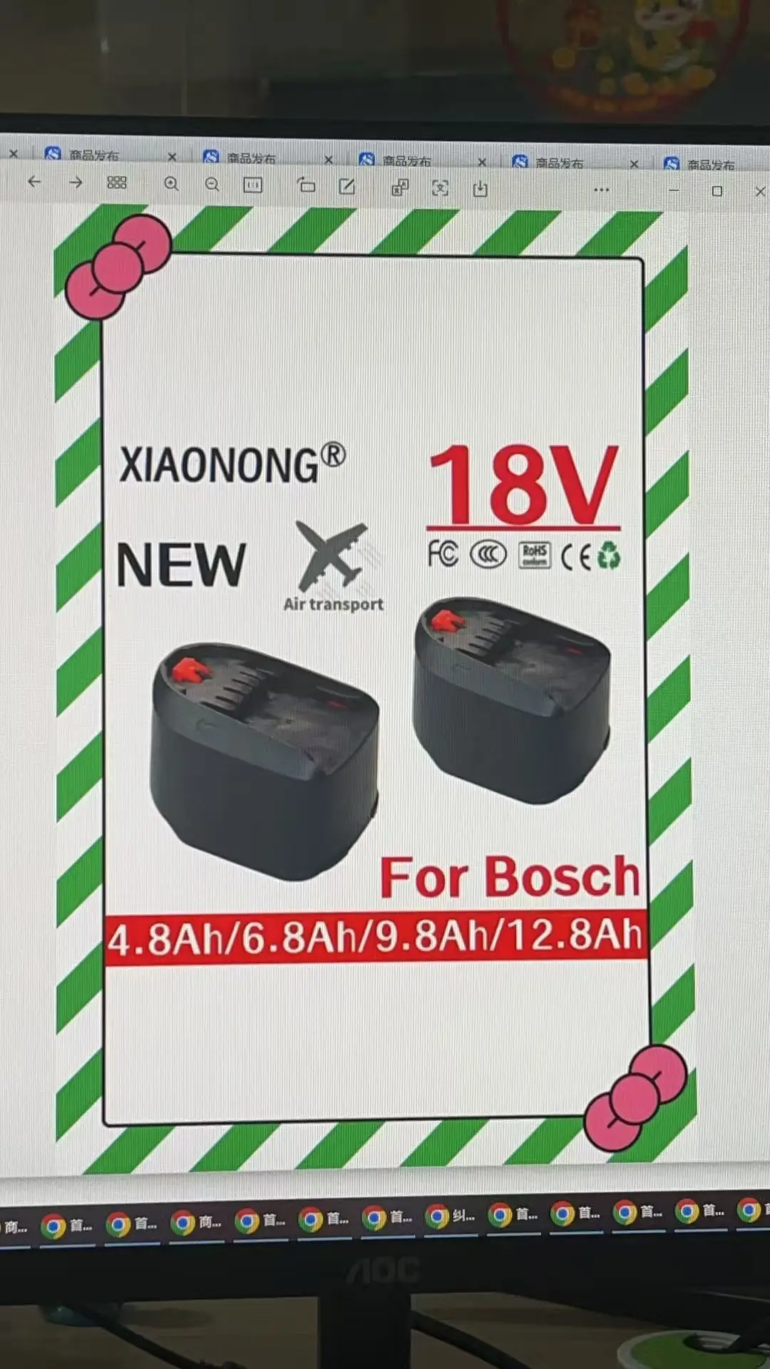 

Литий-ионная аккумуляторная батарея 18 В 4,8/6,8/9,8/12,8 Ач для инструментов Bosch PSB PSR PST 18 Li-2 2607335039 2607335040 (только для типа C)